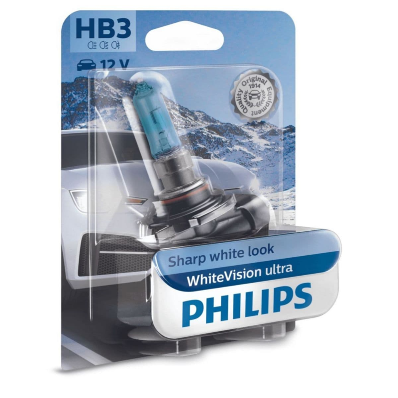 Philips HB3 WhiteVision Ultra pærer med Xenon effekt & +60% mere lys 1 stk thumbnail