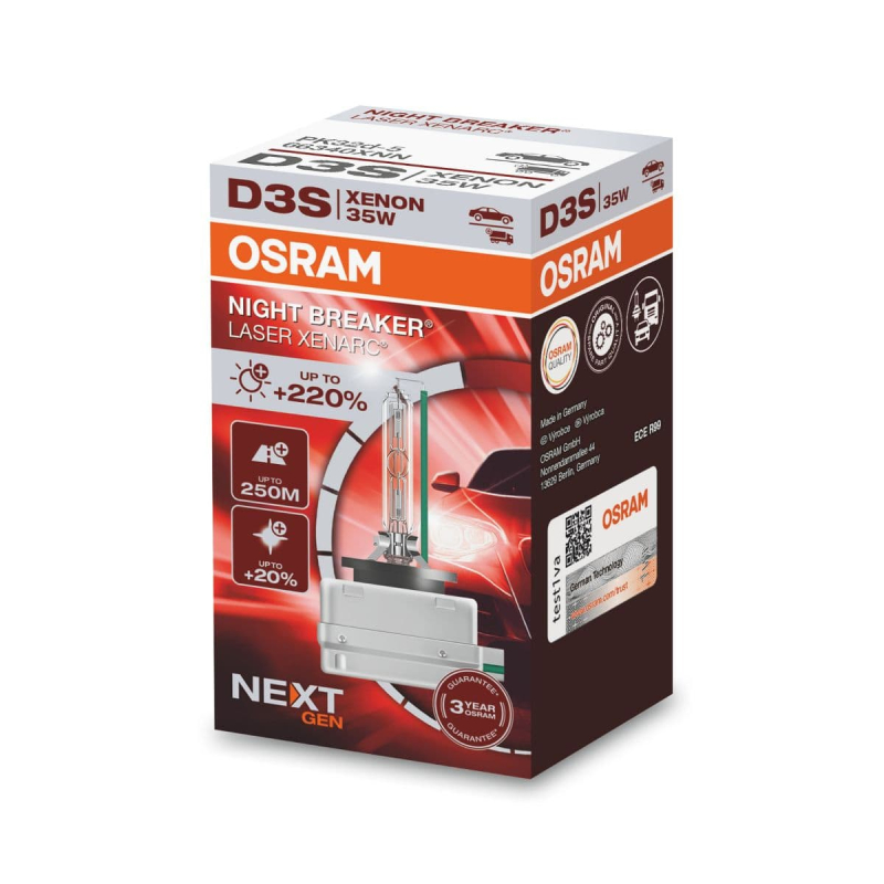 Osram D3S Night Breaker Laser NextGen Xenon pære +220% mere lys (1 stk)