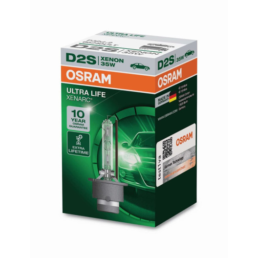 D2S Osram Ultra life xenon pære i 1 stk. pakke.  D2S Osram Ultra life xenon pære i 1 stk. pakke.