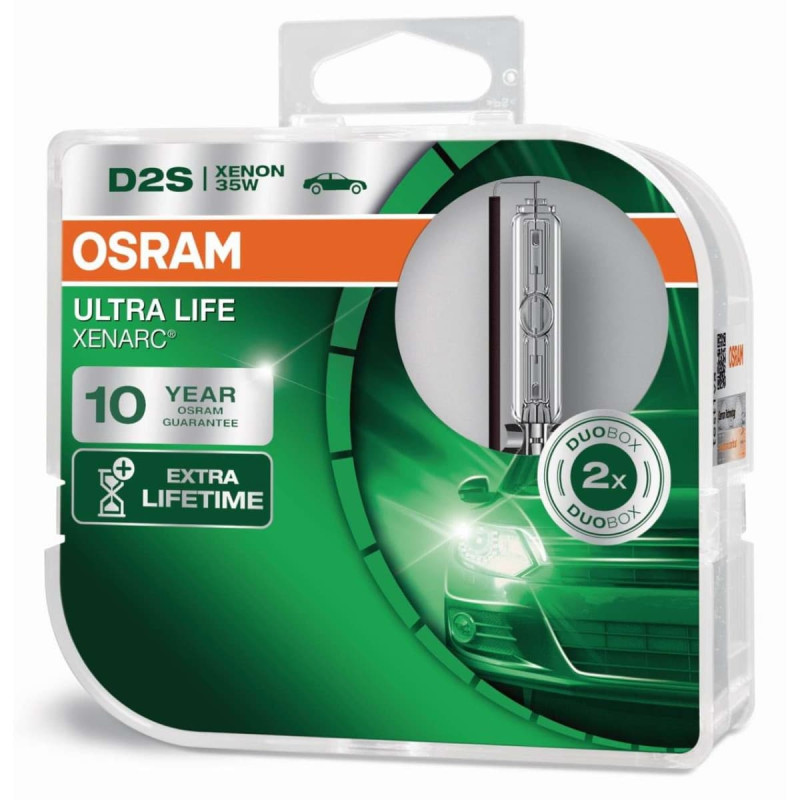 D2S Osram Ultra life xenon pære i 2 stk. pakke. 