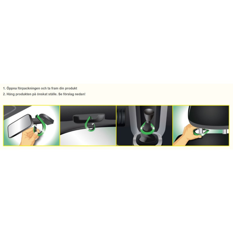 Instruktion til ophæng / brug af wunder-baum dufte clip