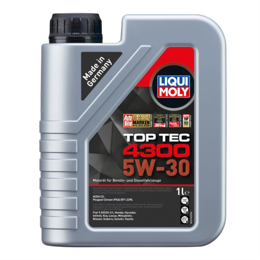 Top tec 4300 5w30 Motorolie, 1 liter, fra Liqui Moly 