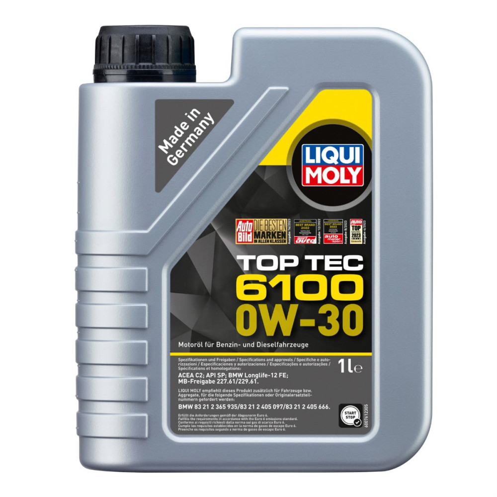 Top tec 6100, 0w30 motorolie fra Tyske Liqui Moly - spec. produkt til BMW Longlife-12 FE