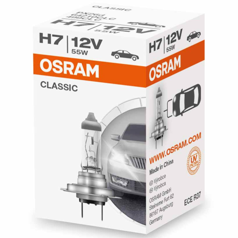 Osram H7 Classic halogen pære 12V / 55W (1 stk)