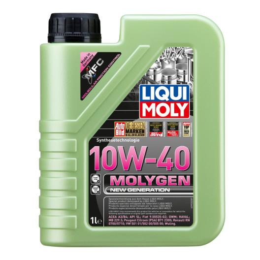 10w40 Molygen, New generation motorolie fra Liqui Moly i 1 liters dunk