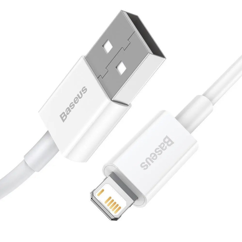 Baseus ladekabel stik USB-A til Lightning hvid