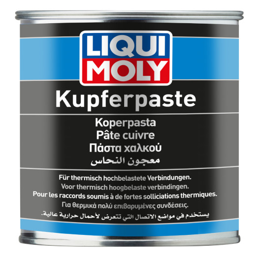 Kobberfedt / pasta metal dåse med pensel til smørring. 250g fra Liqui Moly