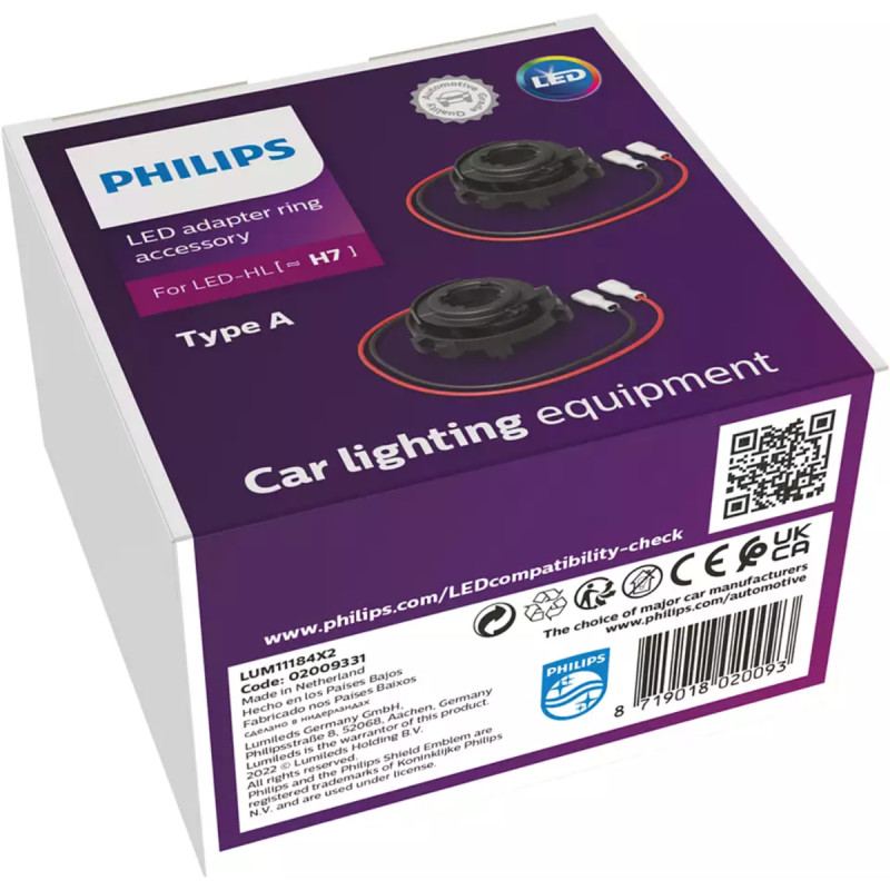 Type A LED adaptor rings for H7 LED Pro9100, Pro9000 & Pro6000 fra Philips