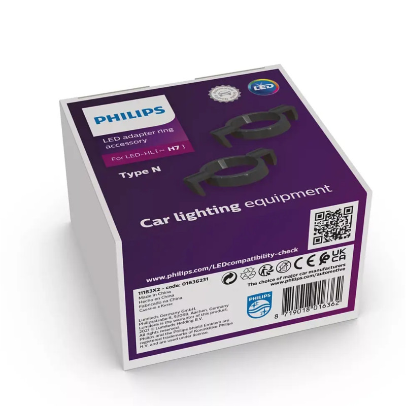 LUM11183X2 / Type N LED adaptor rings for H7 LED Pro9100, Pro9000 & Pro6000 fra Philips