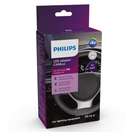 H4 Snydemodstande fra Philips til CANbus biler med H4 LED eftermonteret pærer. H4 Snydemodstande fra Philips til CANbus biler med H4 LED eftermonteret pærer.