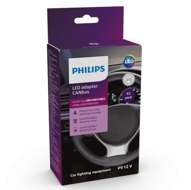 Hb3, Hb4 & Hir2 Snydemodstande fra Philips til CANbus biler med Hb3, Hb4 & Hir2 Fog-LED eftermonteret pærer.