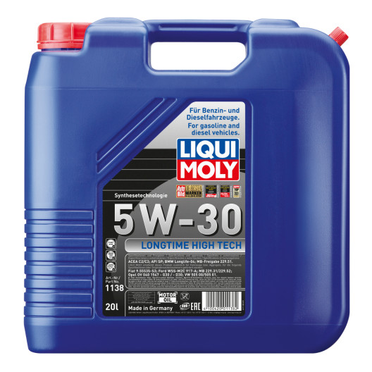 Longtime High Tech 5W-30 Motorolie i 20 liters dunk fra Tyske Liqui Moly