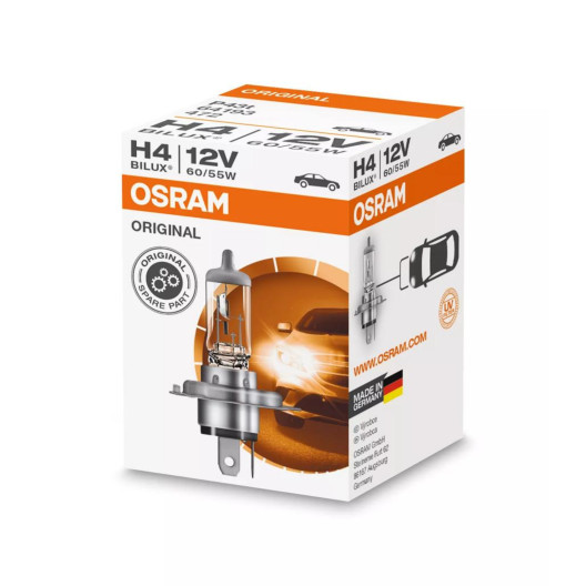 H4 pære, 12V 60/55W - Osram Original serie