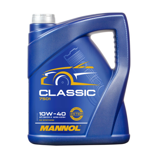 Motorolie 10w40 fra tyske MANNOL Classic 10W-40 i 5L dunk