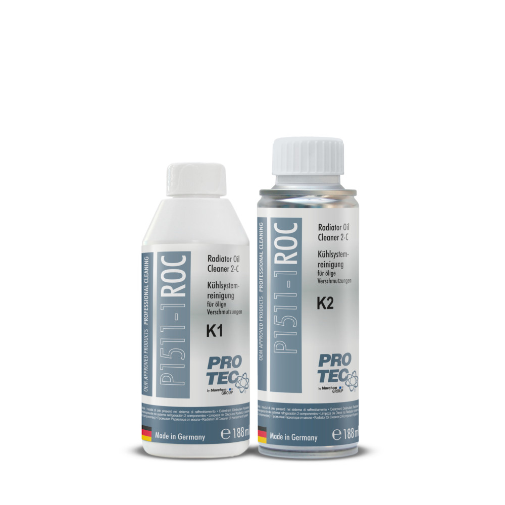 Køle rense additiv, 2 komponent a 188ml - til rensning af olie i vandkøler, ROC fra tyske Pro-Tec P1511-1
