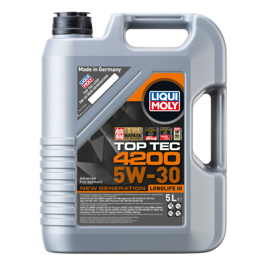 Top tec 4200 motorolie i 5 liters dunk fra Tyske Liqui Moly, 8973