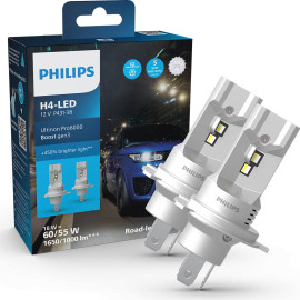 Philips Ultinon Pro6000 HL Boost, gen3, H4 LED +450% mere lys (2 stk.)