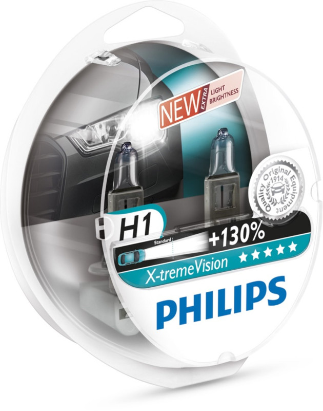 Philips H1 Xtreme Vision pærer +130% mere lys ( 2 stk) thumbnail