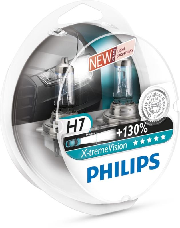 Philips H7 Xtreme Vision pærer +130% mere lys ( 2 stk) thumbnail
