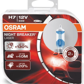 Osram Night Breaker Laser H7 pære +130% mere lys (2 stk) pakke